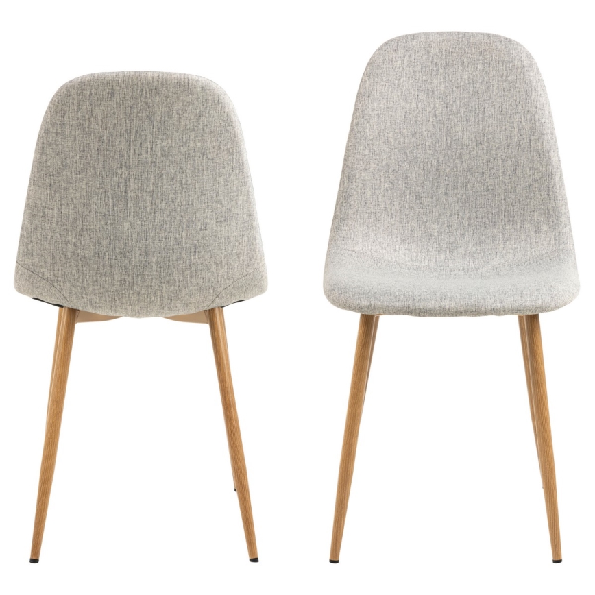 Sedia da pranzo KAIA 1 pz grigio chiaro/quercia