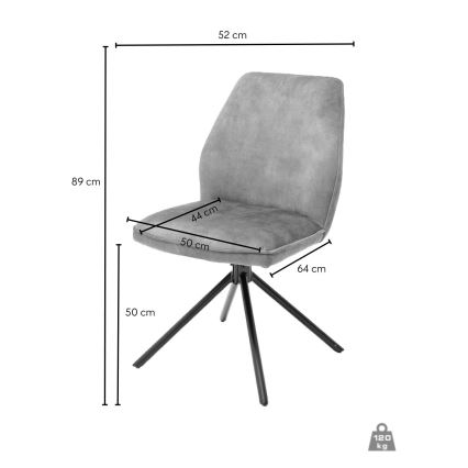 Sedia da pranzo NEXORO 1 pezzo grigia