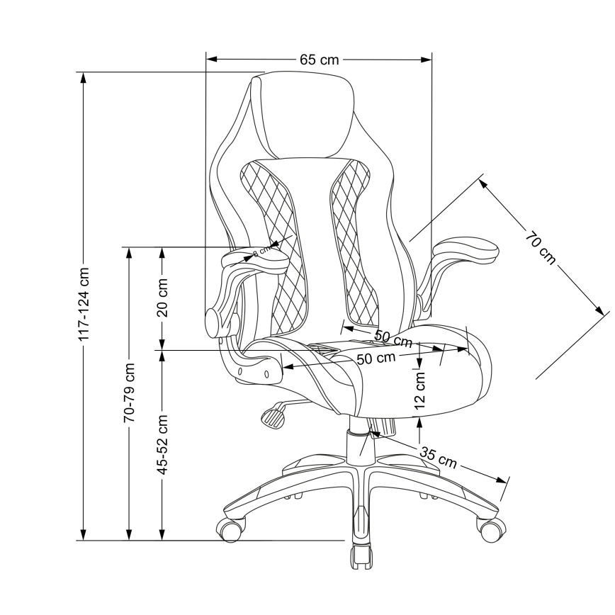Sedia da ufficio HAME nera/grigia