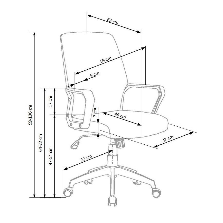 Sedia da ufficio LONA bianco/grigio chiaro