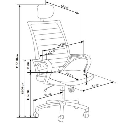 Sedia da ufficio MIRI nera/bianca