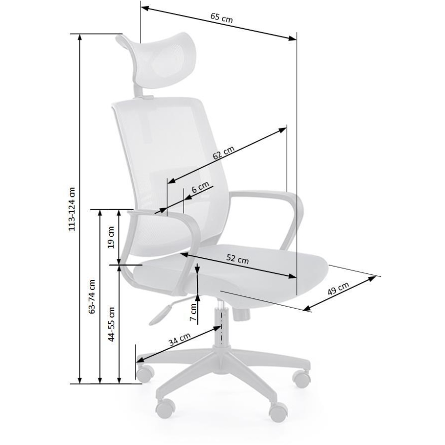 Sedia ergonomica da ufficio ARSEN grigia