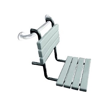 Sedile doccia 44x50 cm argento/bianco