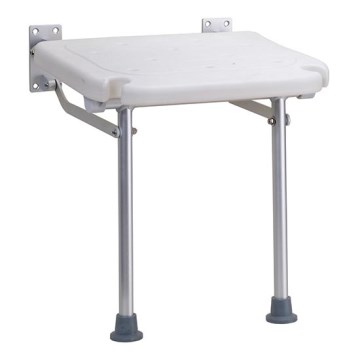 Sedile per doccia 40x43 cm argento/bianco