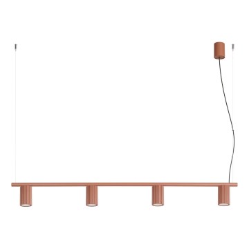 Seil-Pendelleuchte KARBON 4xGU10/10W/230V orange