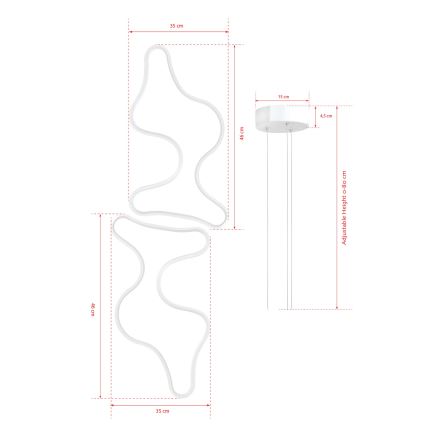 Seilabhängige LED-Pendelleuchte DUPLE ARTISAN LED/80W/230V 6500K weiß