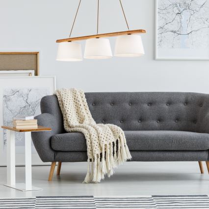 Seilpendelleuchte AIDA 3xE27/60W/230V, Eiche