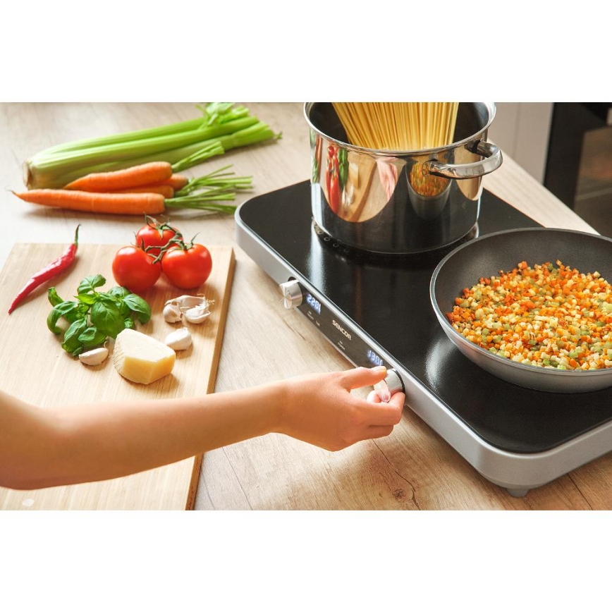 Sencor - 2-flammiges Glaskeramikkochfeld mit LCD-Anzeige 3500W/230V