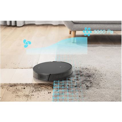Sencor - Robot aspirateur 2 en 1 (aspiration et lavage) 16 W / 2600 mAh, Wi‑Fi, noir + télécommande
