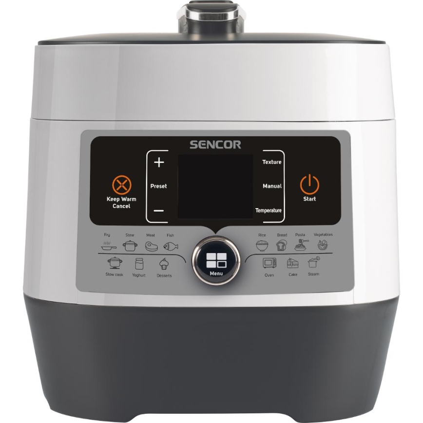 Sencor - Autocuiseur électrique multifonction 5,5 l 1000W/230V blanc/noir