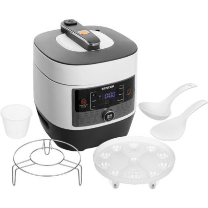 Sencor - Autocuiseur électrique multifonction 5,5 l 1000W/230V blanc/noir