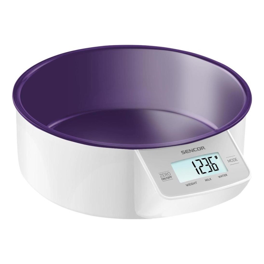 Sencor - Balance de cuisine numérique 2x AAA blanc/violet