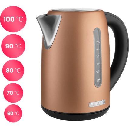 Sencor - Bollitore elettrico con regolazione della temperatura 1,7 l 2150W/230V color rame