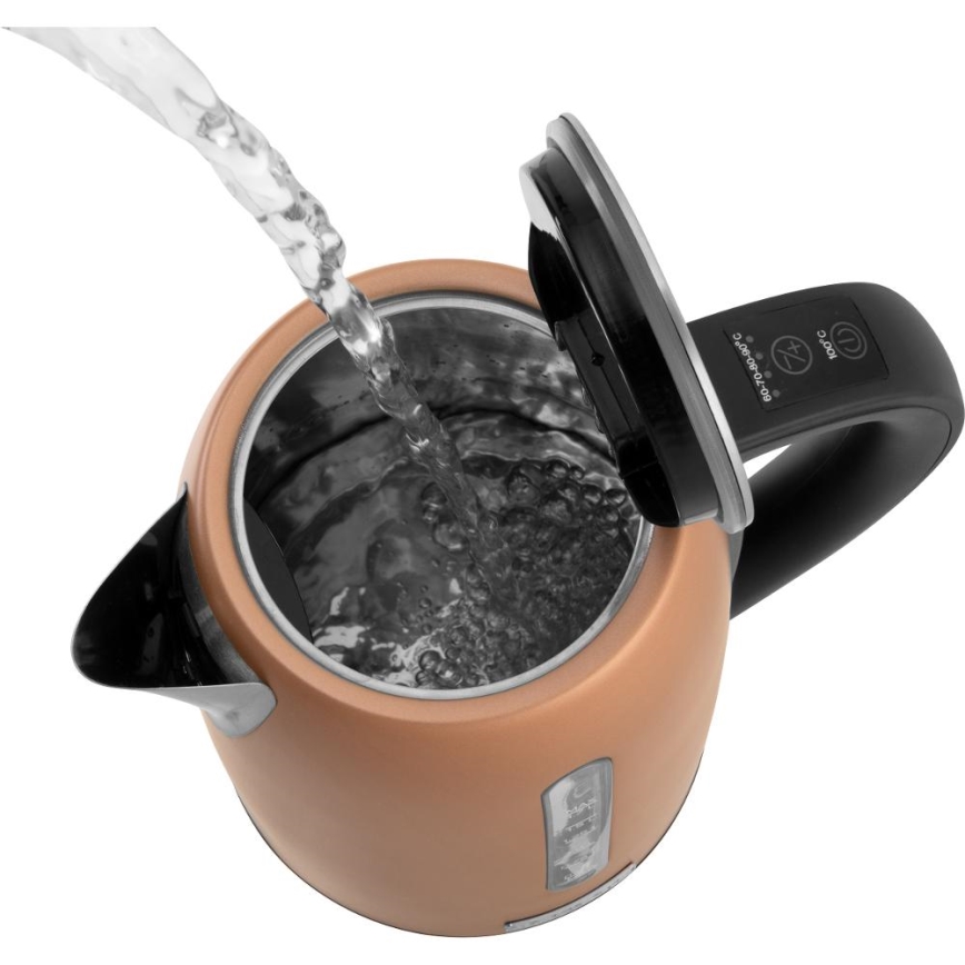 Sencor - Bollitore elettrico con regolazione della temperatura 1,7 l 2150W/230V color rame