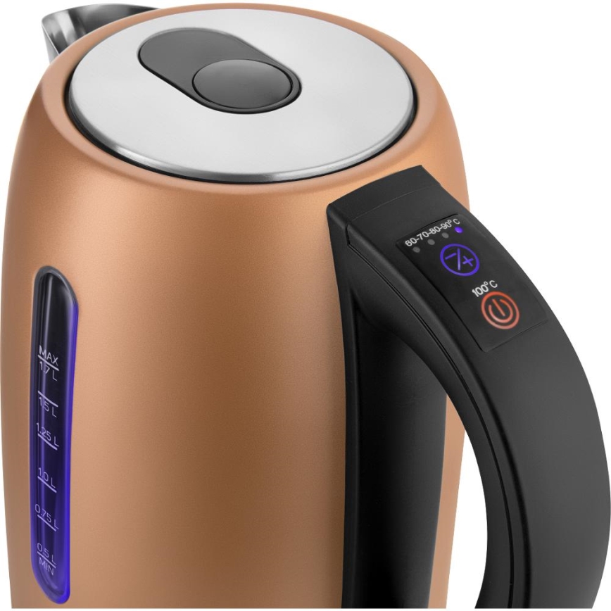 Sencor - Bouilloire électrique à chauffe rapide avec régulation de la température 1,7 l 2150W/230V cuivrée