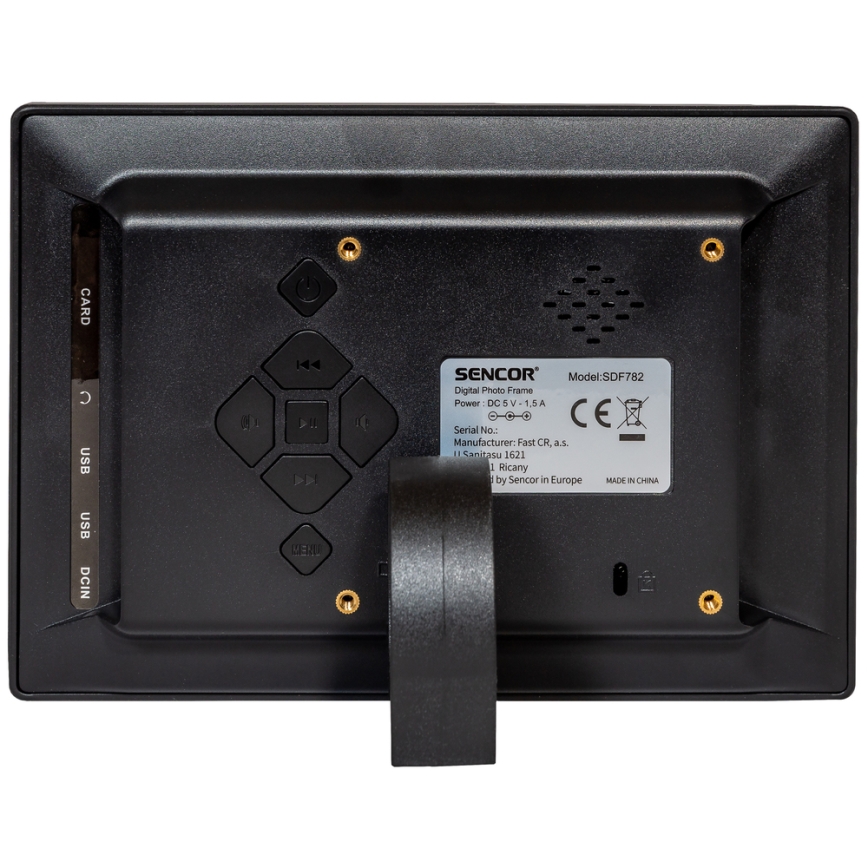 Sencor - Cadre photo numérique 7 avec haut-parleur 230V noir + télécommande