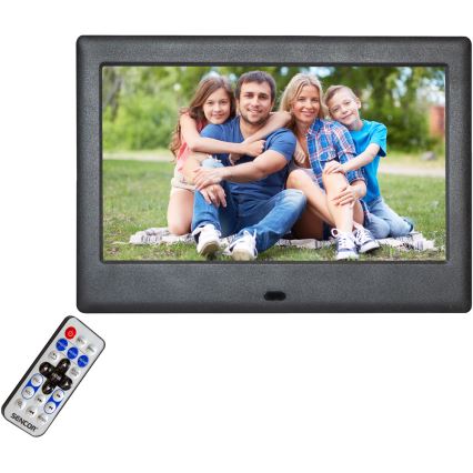 Sencor - Cadre photo numérique 7 avec haut-parleur 230V noir + télécommande
