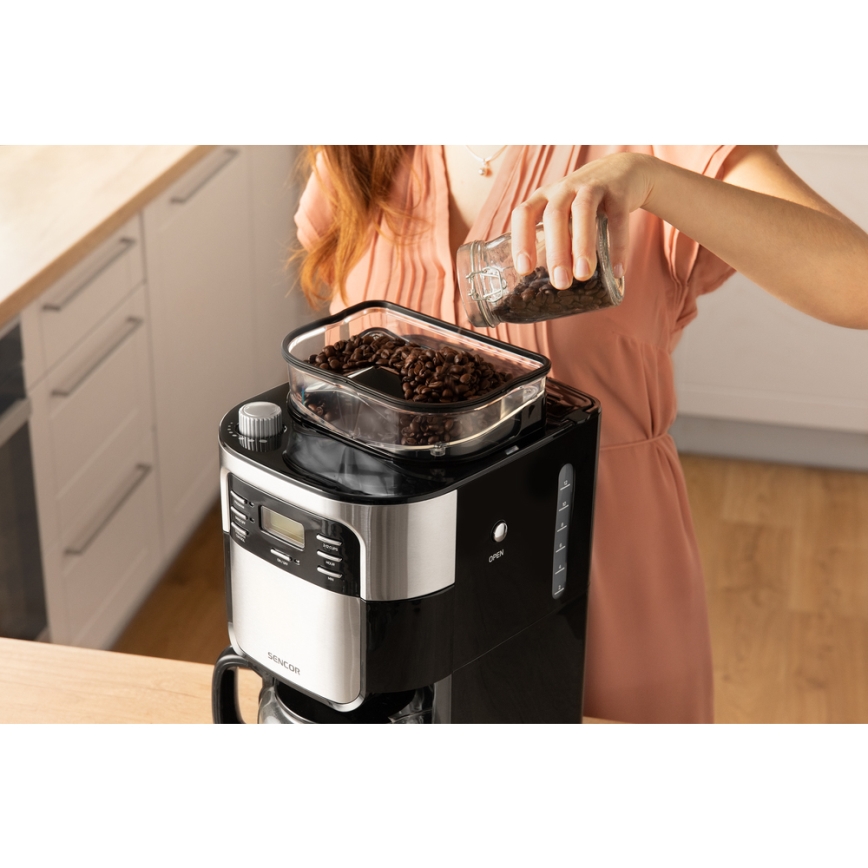 Sencor - Cafetière à filtre 1,5 l avec écran LCD 900W/230V