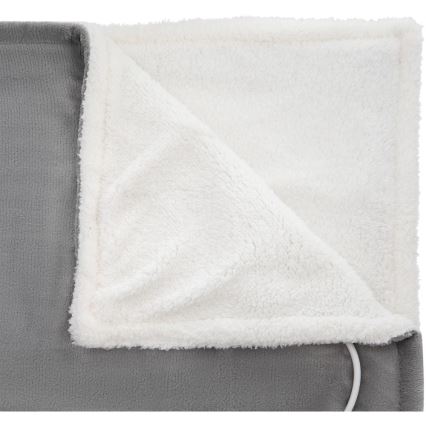 Sencor - Coperta elettrica riscaldante 160W/230V 180x130 cm grigia