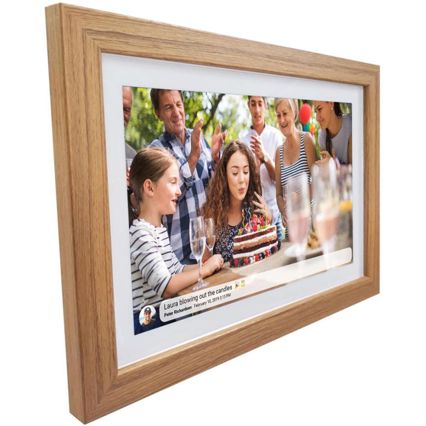 Sencor - Cornice digitale 10,1 con altoparlante integrato 230V Wi-Fi rovere