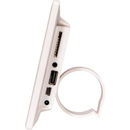 Sencor - Cornice digitale per foto da 7 con altoparlante 230V bianca + telecomando