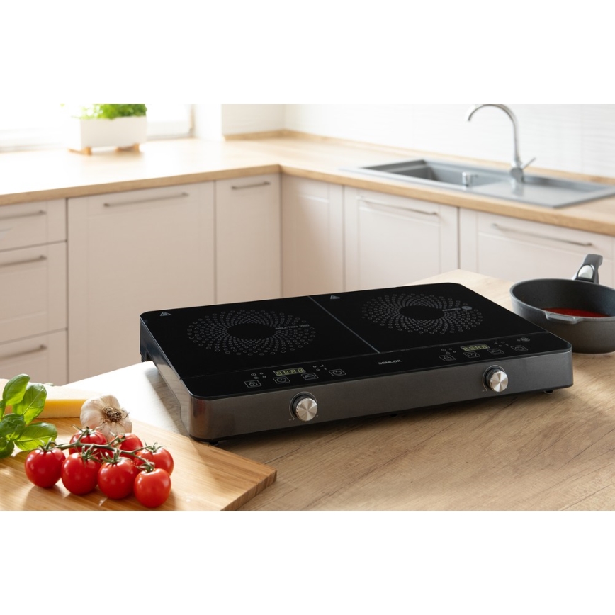 Sencor - Cucina a induzione bizona con display LCD 3400W/230V