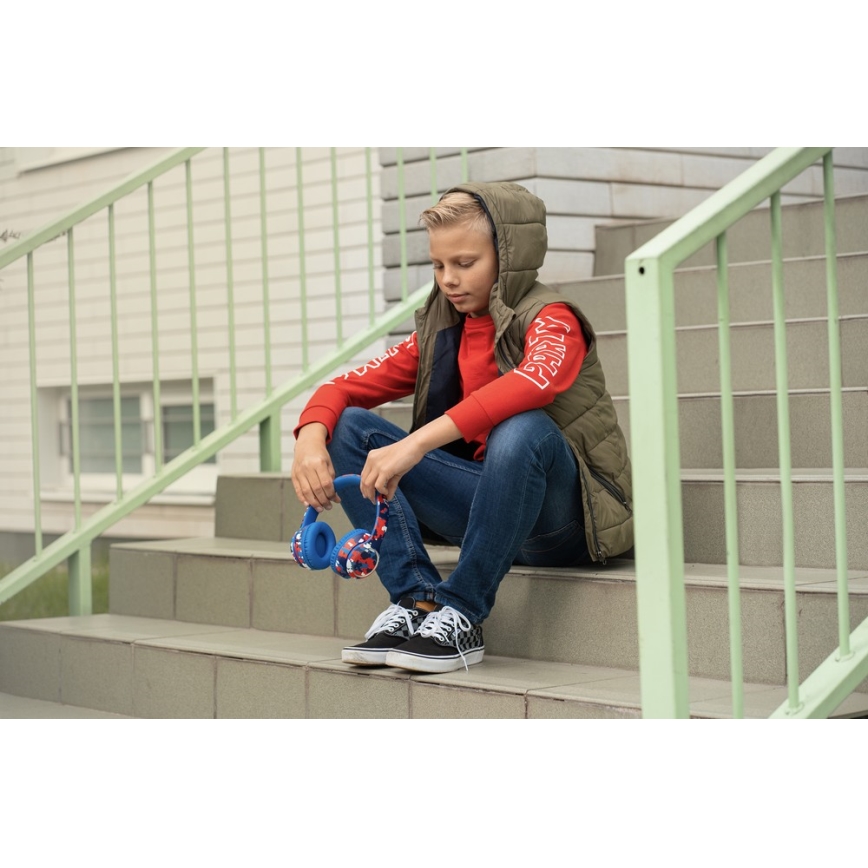 Sencor - Cuffie wireless con microfono 3,7V/400 mAh blu/rosso