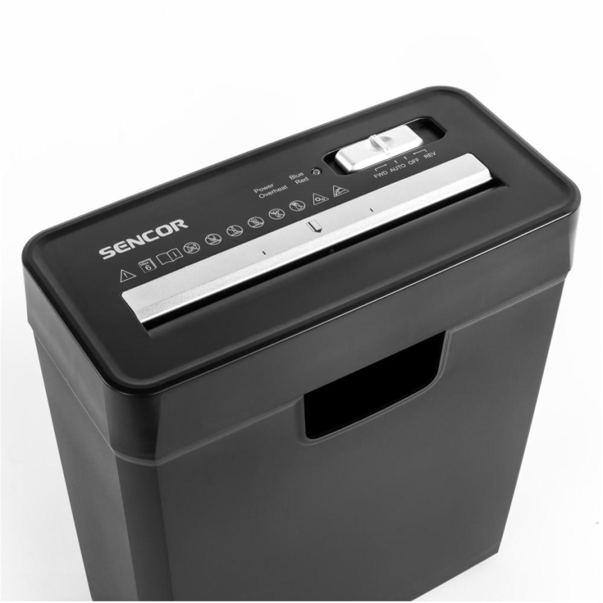 Sencor - Distruggidocumenti A4 volume 10 l 190W/230V nero