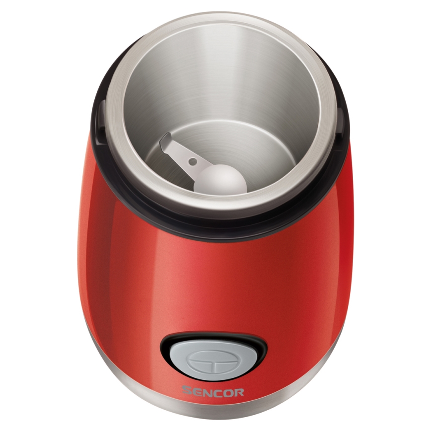 Sencor - Elektrische Kaffeemühle 60 g 150W/230V rot/matt Chrom