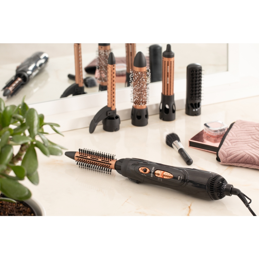 Sencor - Fer à friser à air chaud avec un jeu d'accessoires 1000W/230V