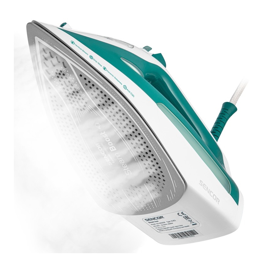 Sencor - Fer à repasser à vapeur 2600W/230V turquoise/blanc