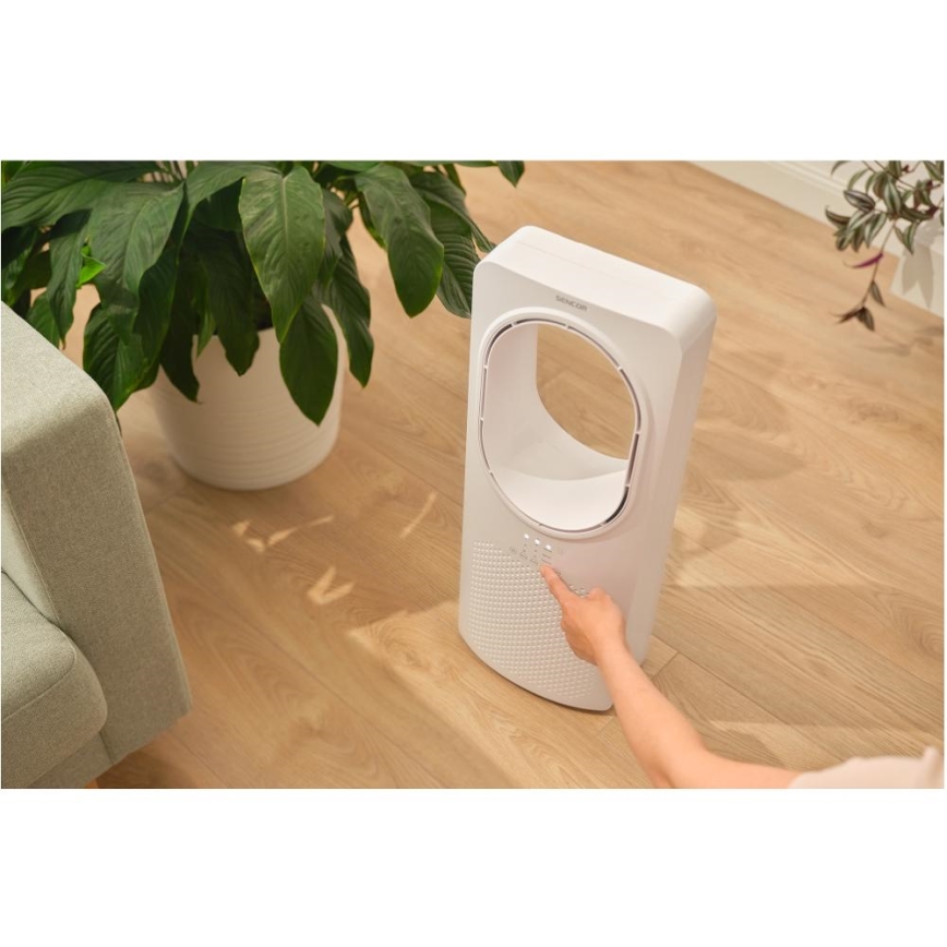 Sencor - Flügelloser Bodenventilator 50W/230V weiß + Fernbedienung