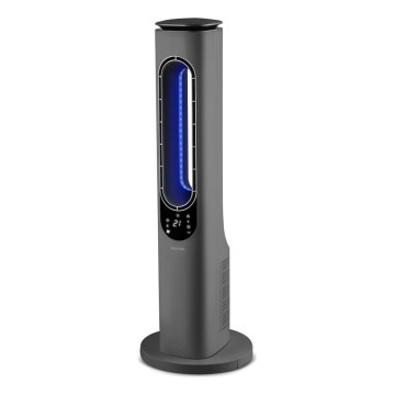 Sencor - Flügelloser Turmventilator mit Keramik-Heizelement 1200/2000W/230V anthrazit + Fernbedienung