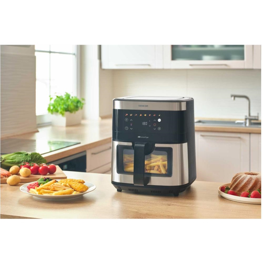 Sencor - Friggitrice ad aria calda 9 l 1700W/230V nero/cromo opaco