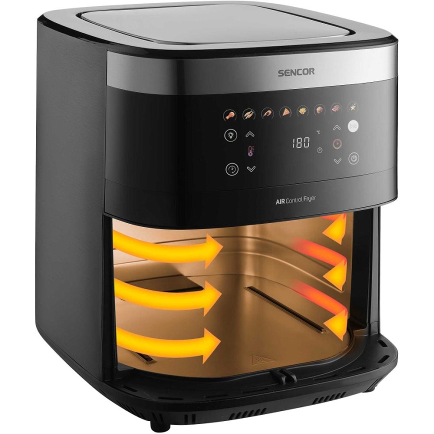 Sencor - Friggitrice ad aria calda 9 l 1700W/230V nero/cromo opaco