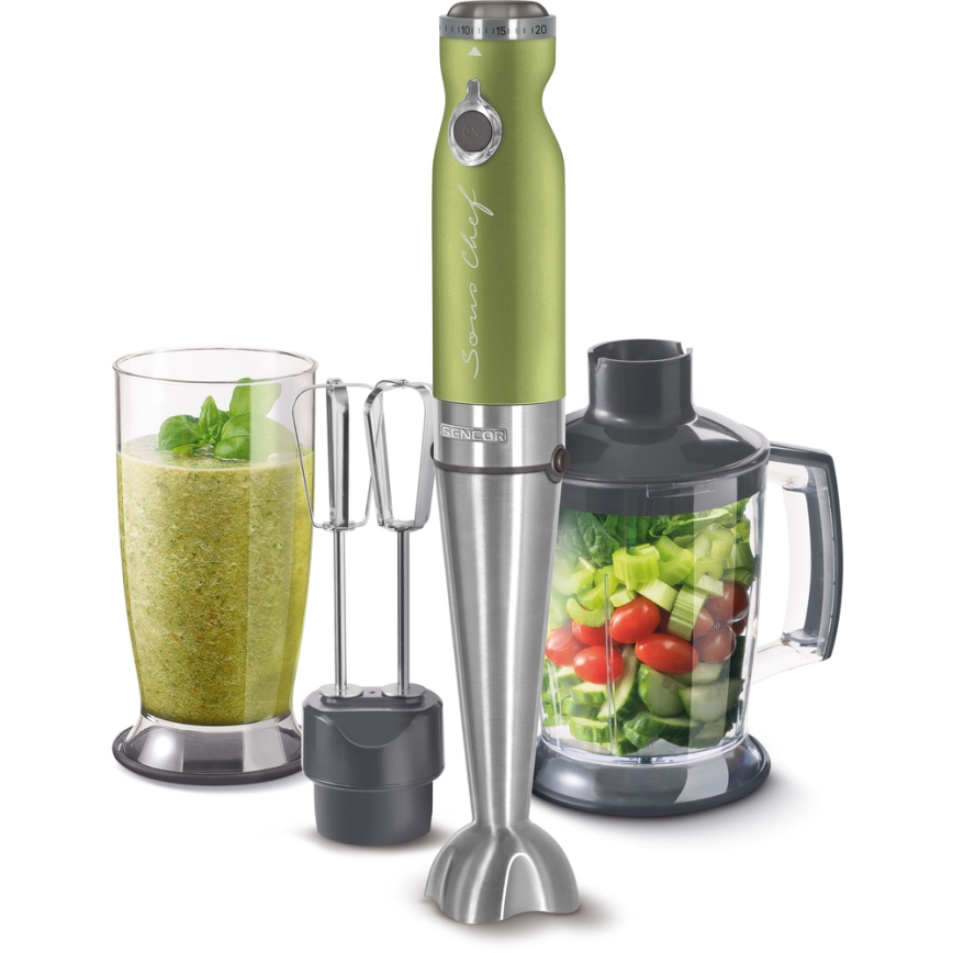 Sencor - Frullatore a immersione 4in1 1200W/230V inox/verde