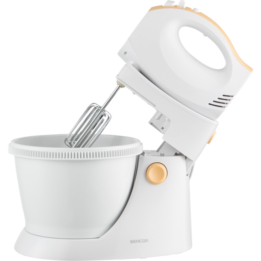Sencor - Frusta a mano con ciotola rotante 500W/230V bianca