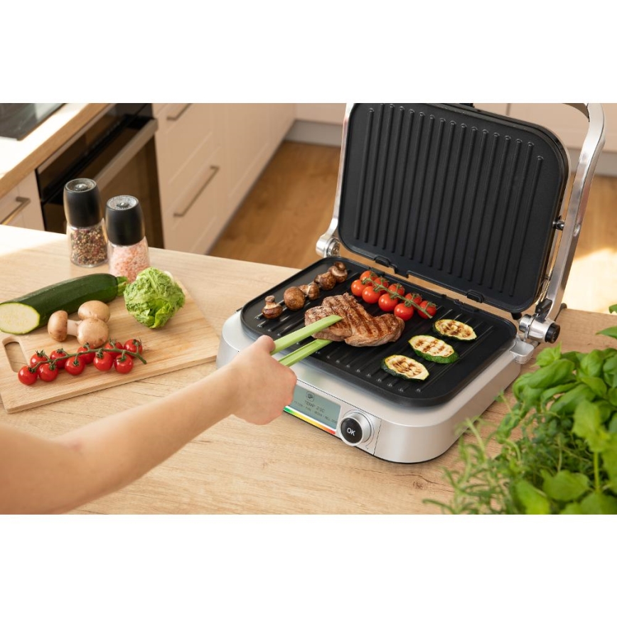 Sencor - Grill a contatto 2100W/230V cromo opaco