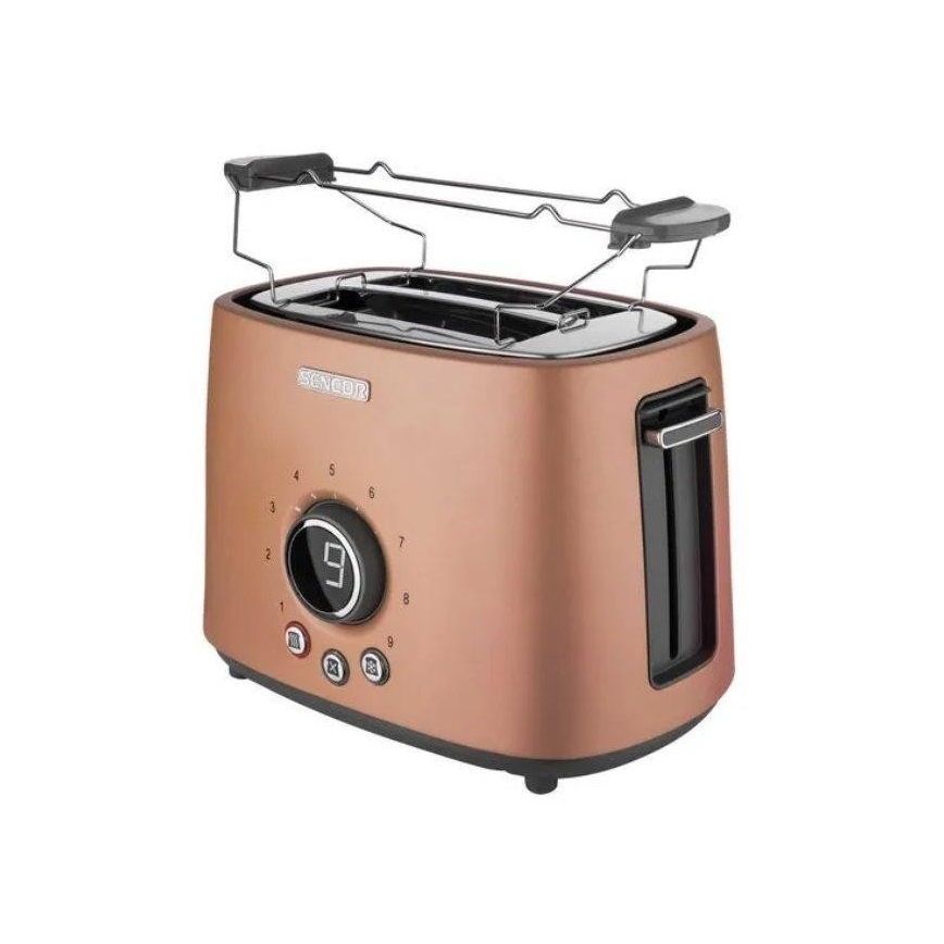 Sencor - Grille-pain à deux trous avec fonction de préchauffage 1000W/230V cuivré