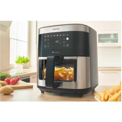 Sencor - Heißluftfritteuse 9 l 1700W/230V schwarz/matt Chrom