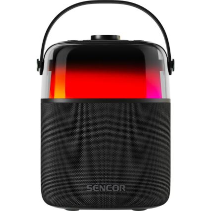 Sencor - LED RGB Altoparlante con microfoni wireless 35W 8000 mAh IPX5 nero