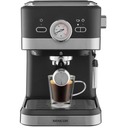 Sencor - Machine à espresso à levier 1050W/230V noir/chrome mat