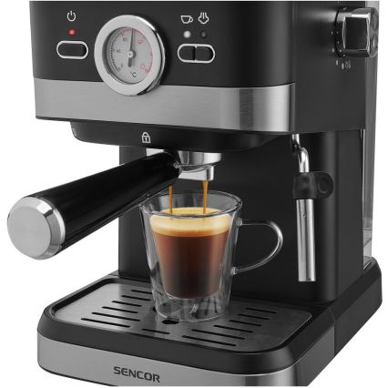 Sencor - Machine à espresso à levier 1050W/230V noir/chrome mat