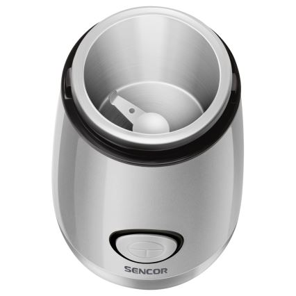 Sencor - Macinacaffè elettrico in grani 60 g 150W/230V bianco/cromo opaco