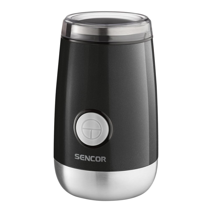 Sencor - Macinacaffè elettrico in grani 60 g 150W/230V nero/cromo opaco