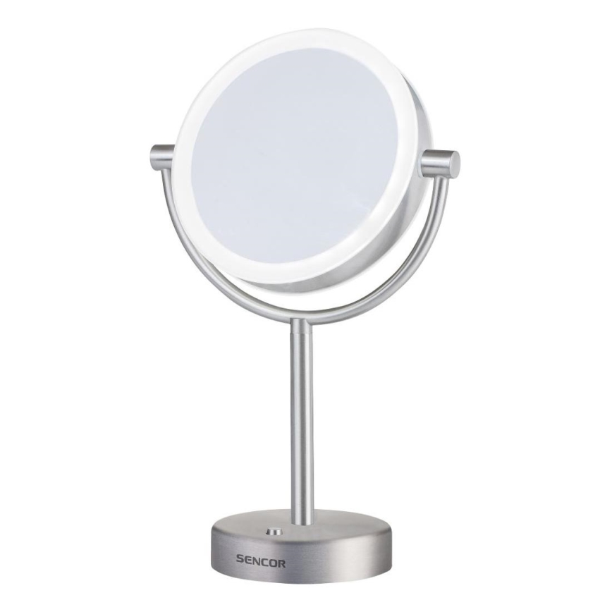 Sencor - Miroir de maquillage avec rétro-éclairage LED/5W/230V acier inoxydable