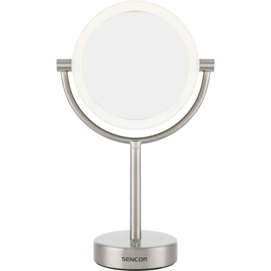 Sencor - Miroir de maquillage avec rétro-éclairage LED/5W/230V acier inoxydable