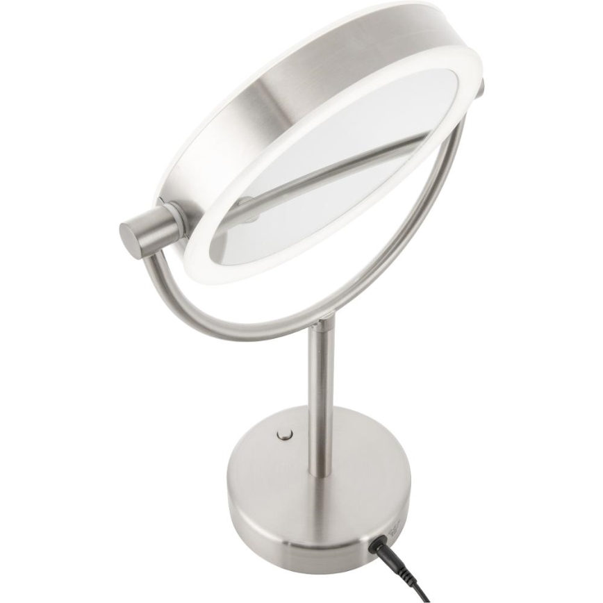 Sencor - Miroir de maquillage avec rétro-éclairage LED/5W/230V acier inoxydable
