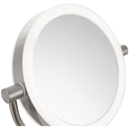 Sencor - Miroir de maquillage avec rétro-éclairage LED/5W/230V acier inoxydable