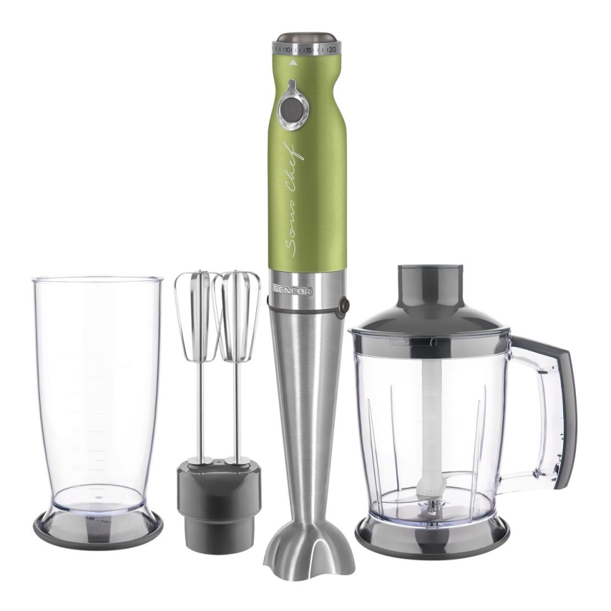 Sencor - Mixeur plongeant 4in1 1200W/230V acier inoxydable/vert